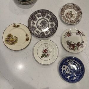 6 Vintage Porcelain Dessert Plate Set Of 6